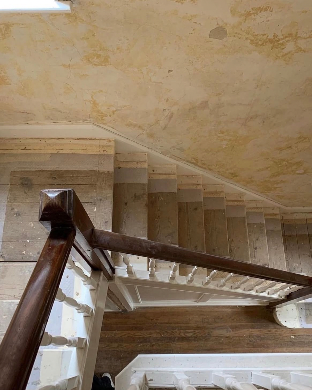 After — refined panelled staircase